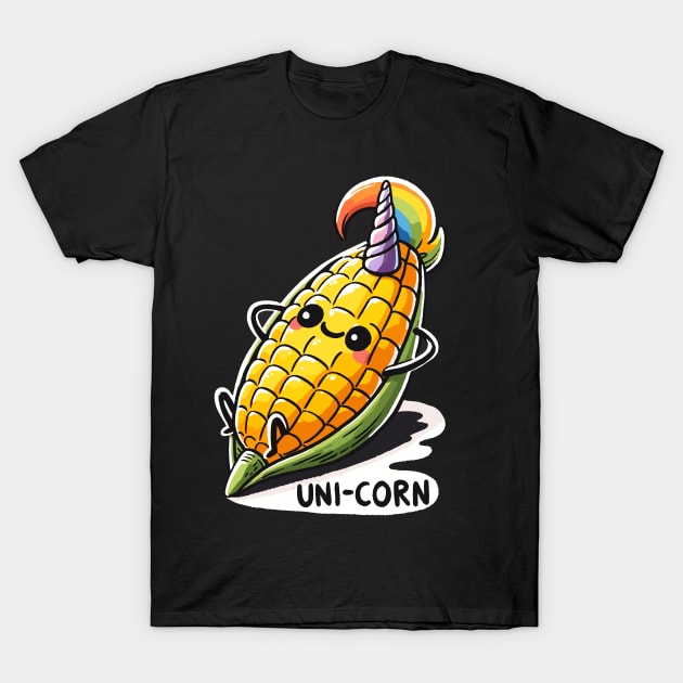 Uni Corn Unicorn Crop T-Shirt by DoodleDashDesigns
